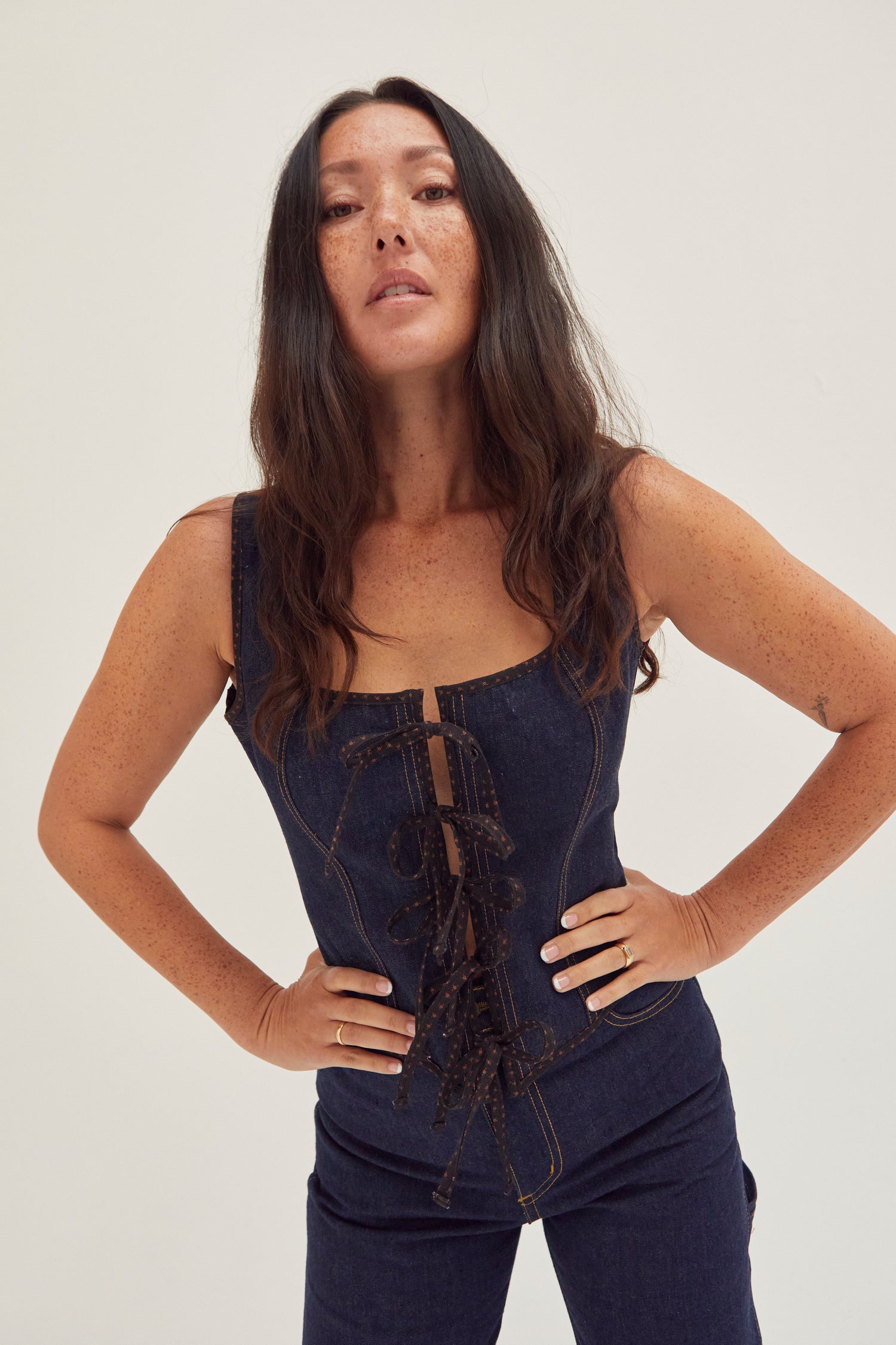 Tie Bustier - Dark Indigo