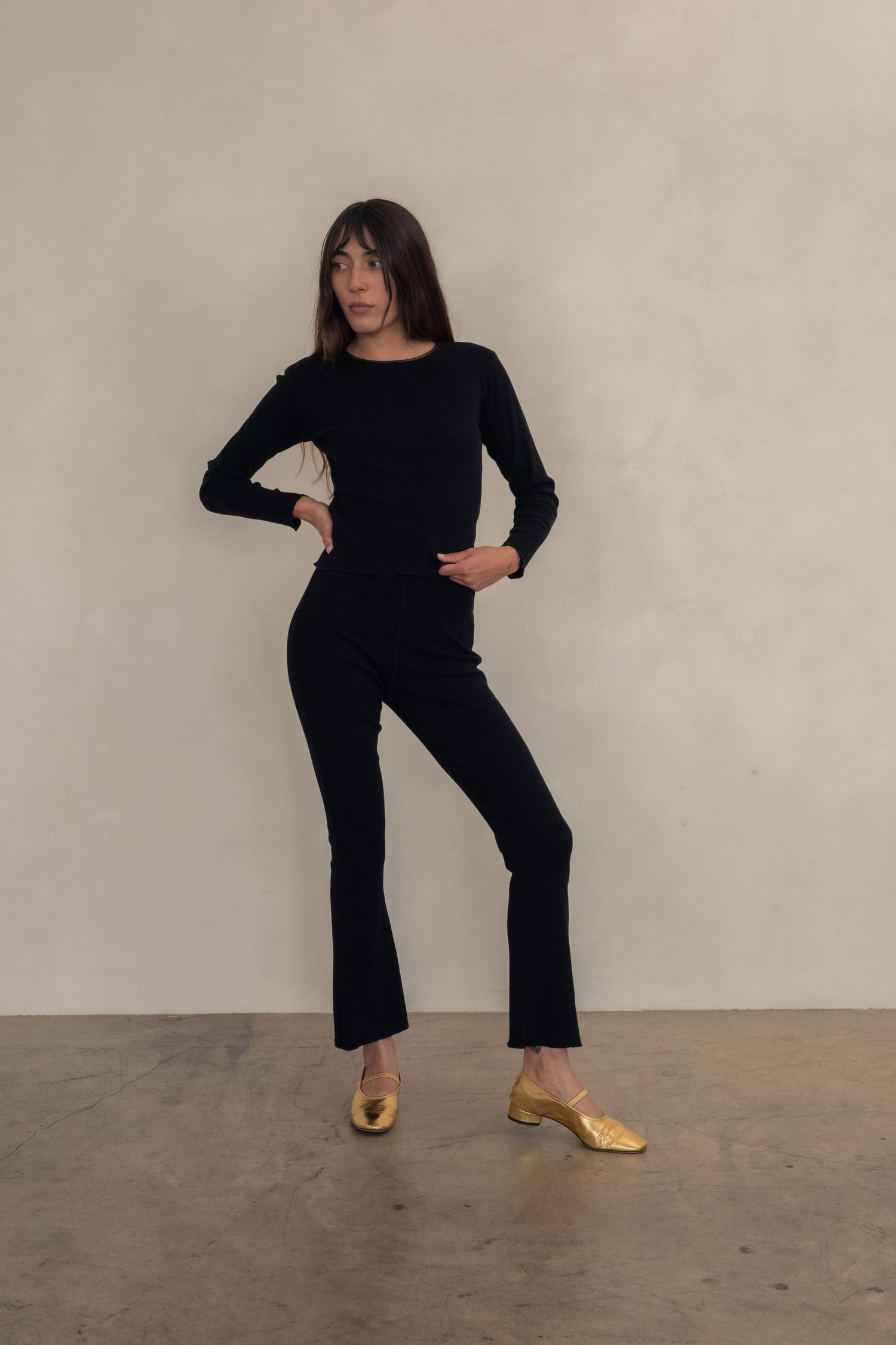 Pointelle Tulip Pant Black