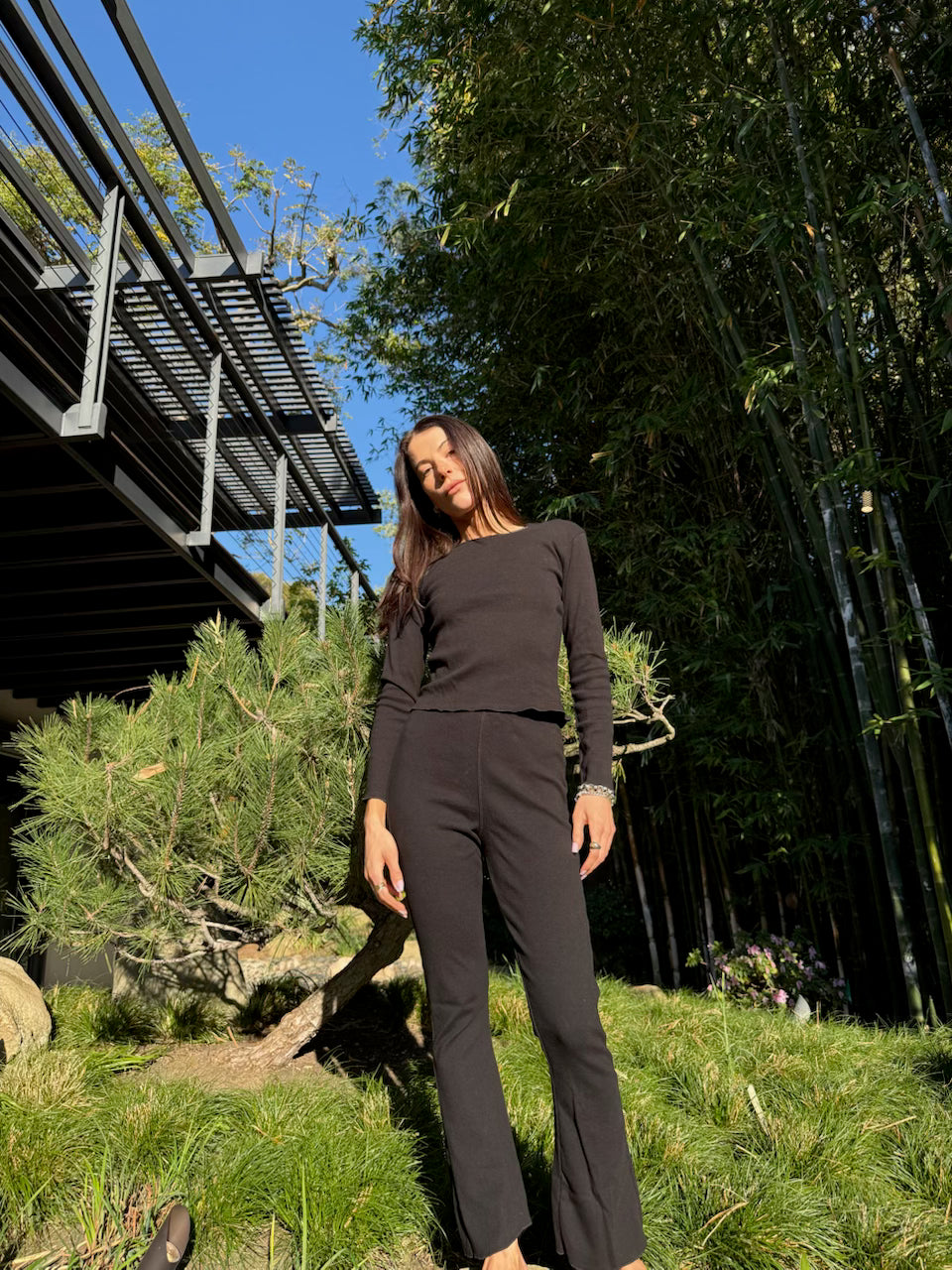 Pointelle Tulip Pant Black