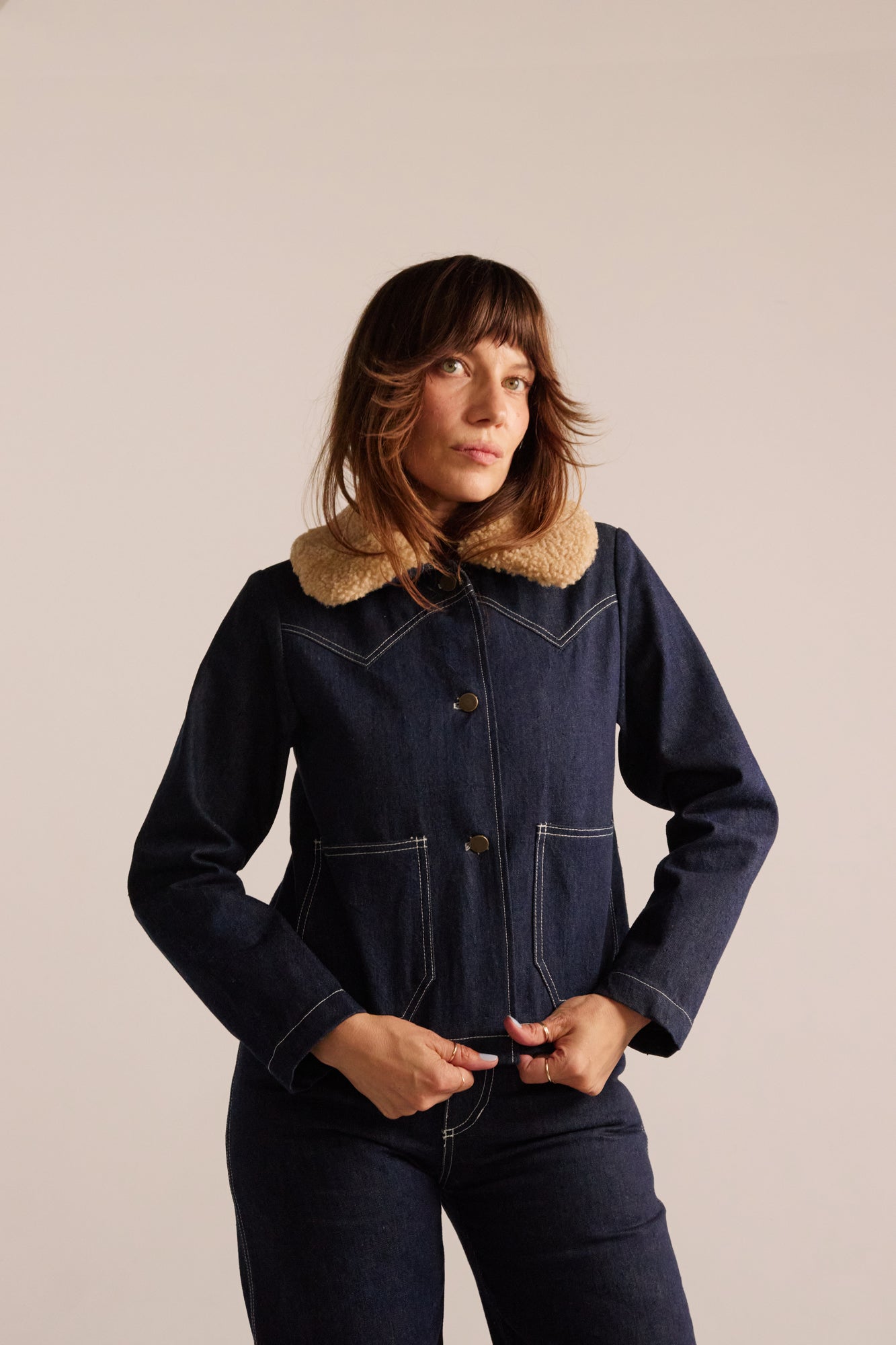 Shrunken Ranch Jacket - Dark Indigo (New removable sherpa collar)