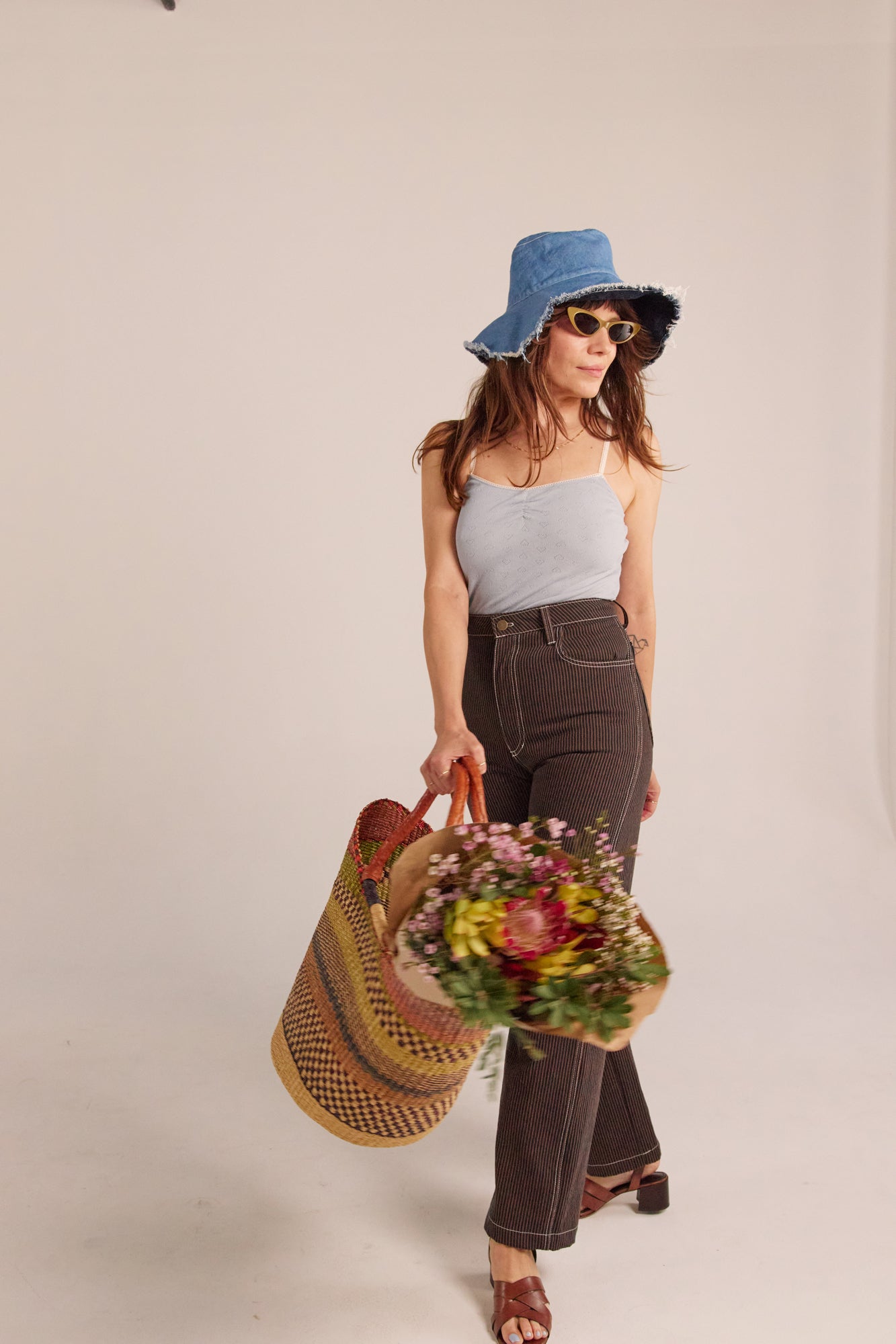 River Jean - Brown Railroad Stripe