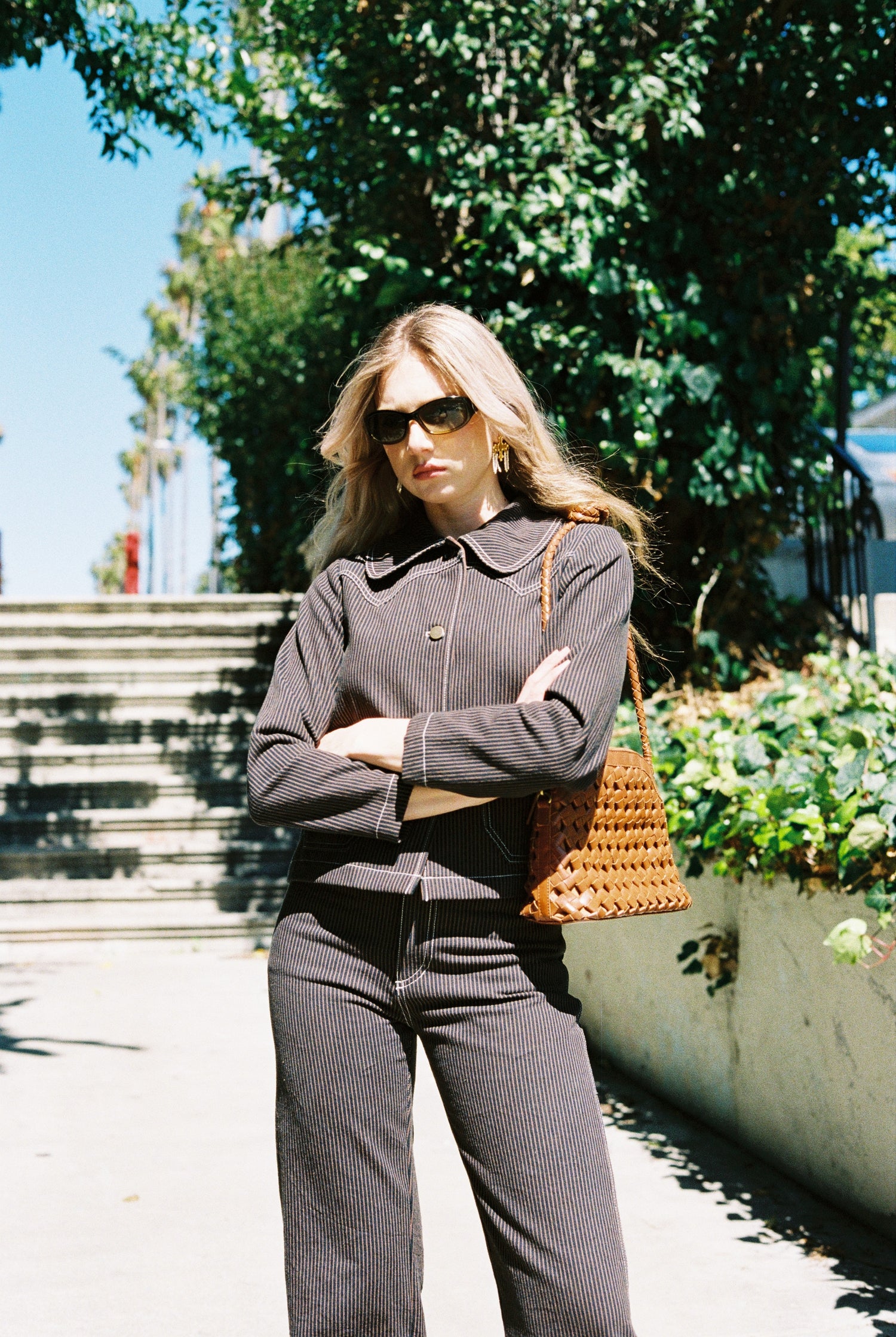 Shrunken Ranch Jacket - Brown Railroad Stripe (New removable sherpa collar)