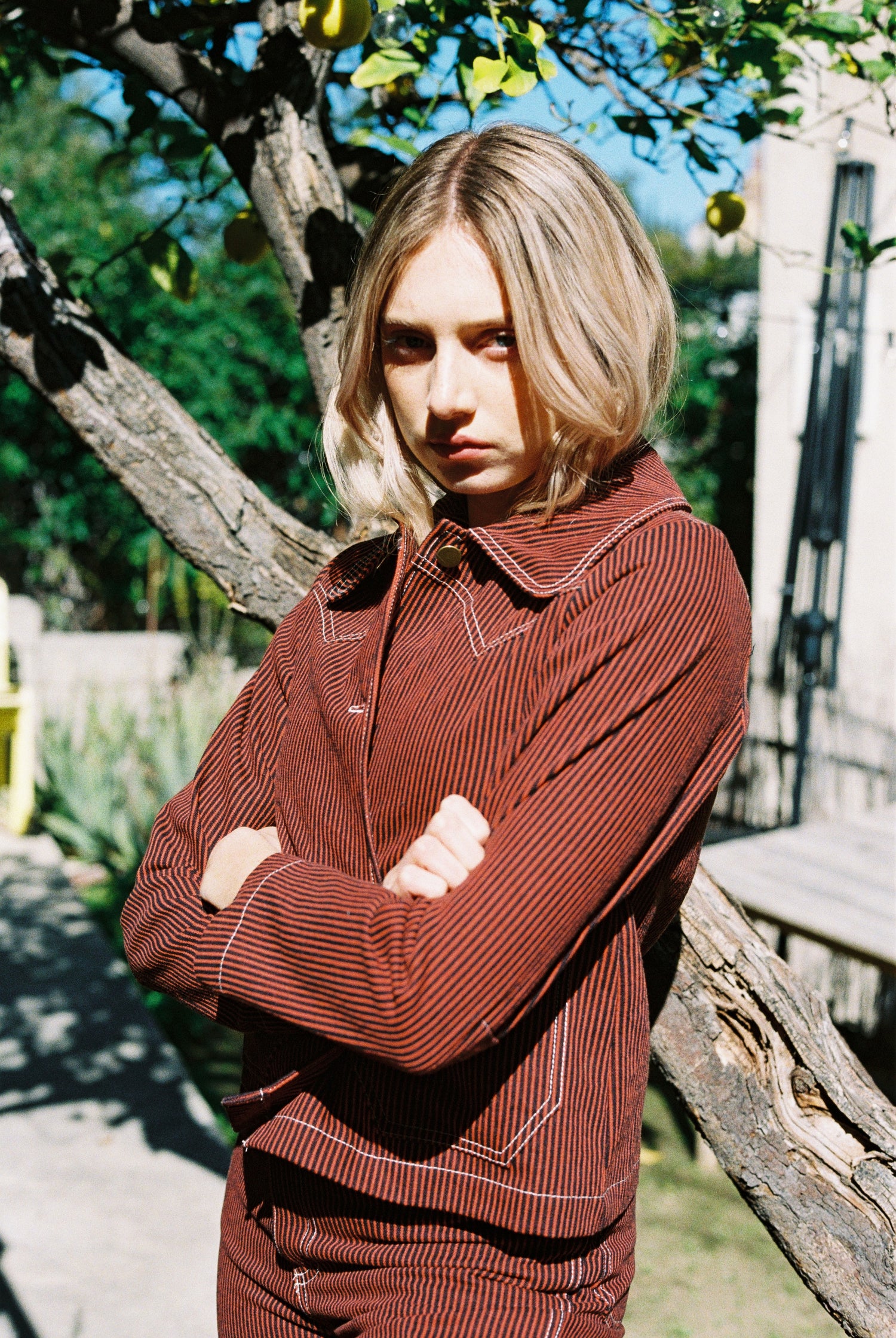 Shrunken Ranch Jacket - Red Railroad Stripe (New removable sherpa collar)