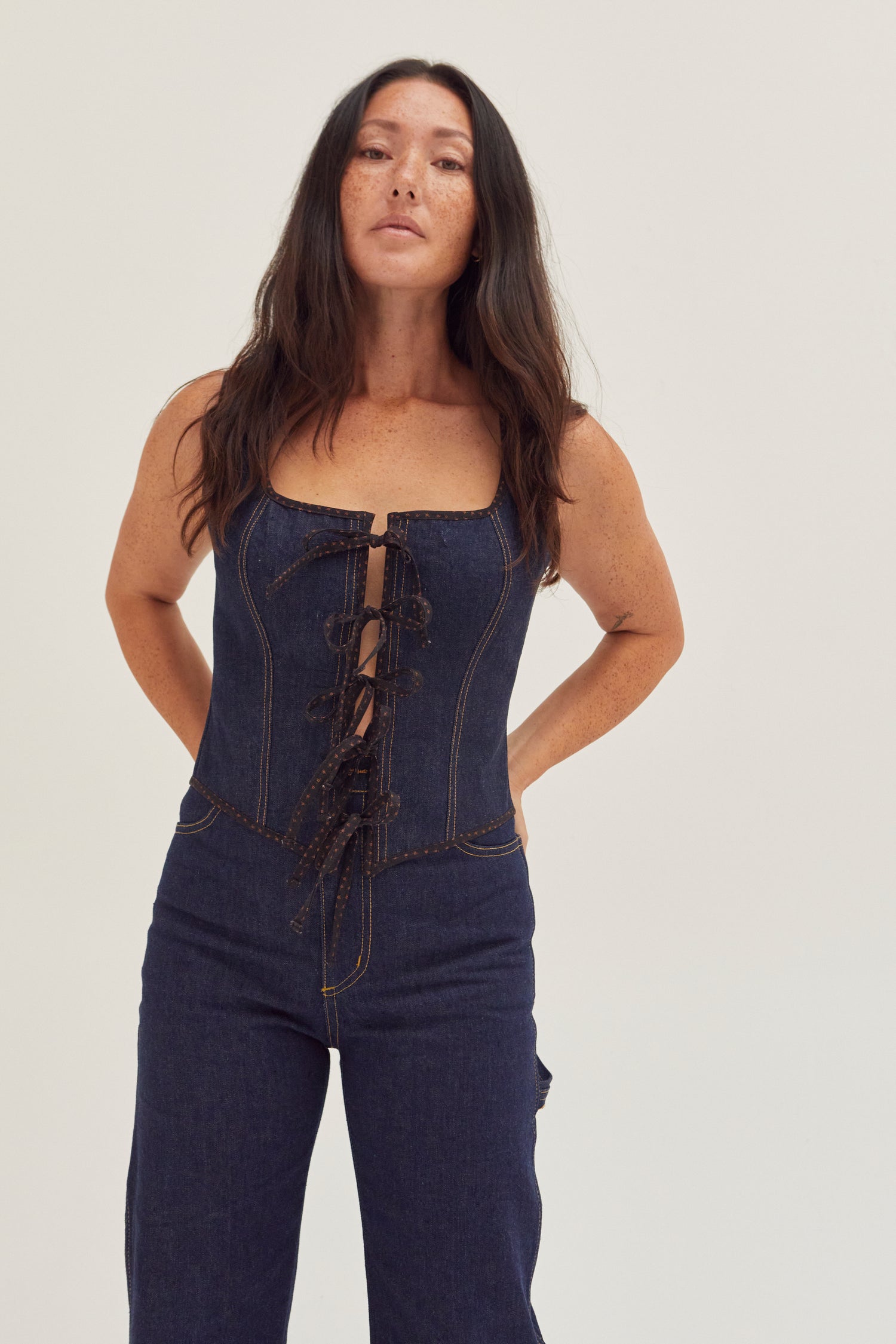 Tie Bustier - Dark Indigo