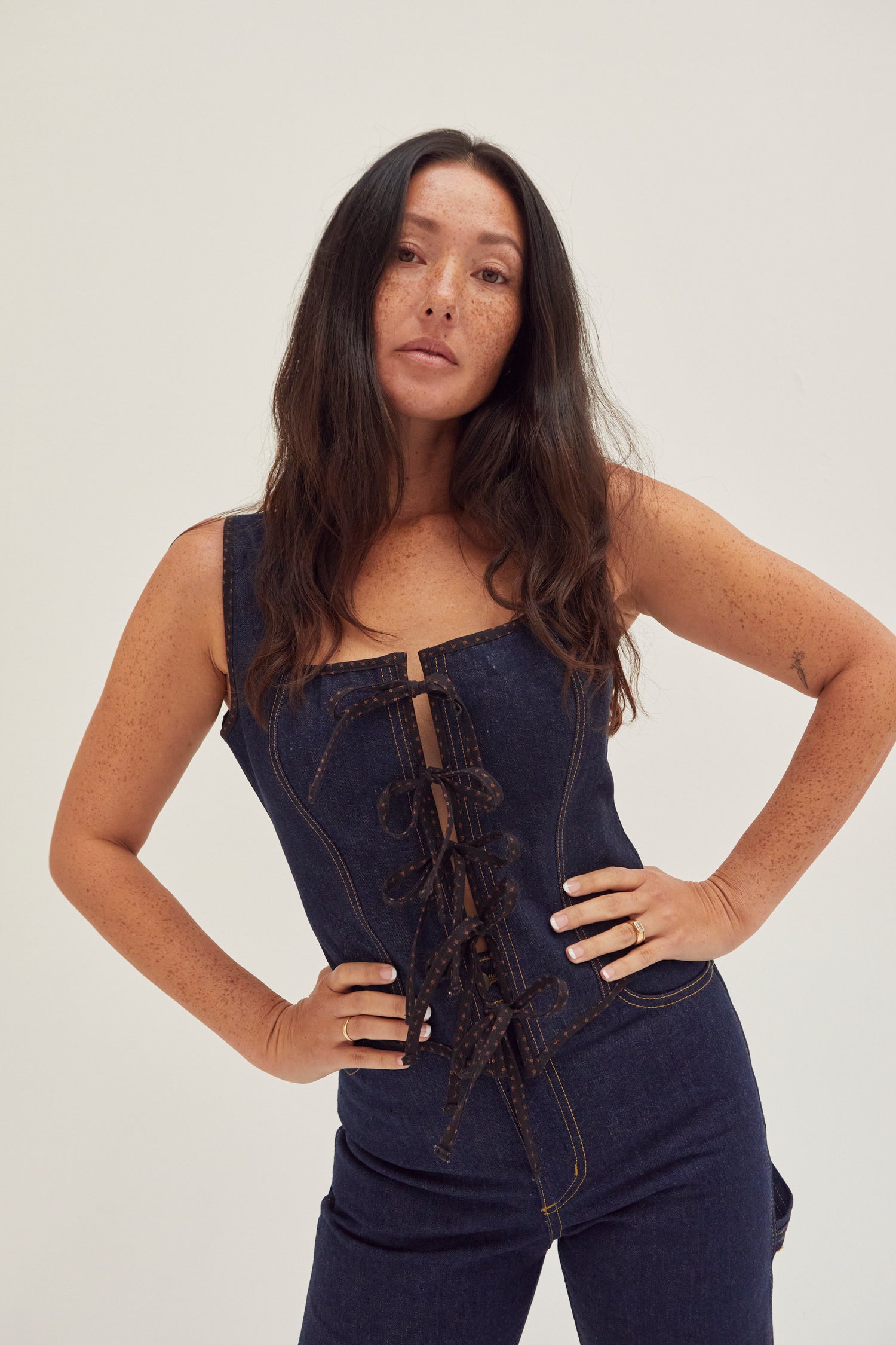 Tie Bustier - Dark Indigo