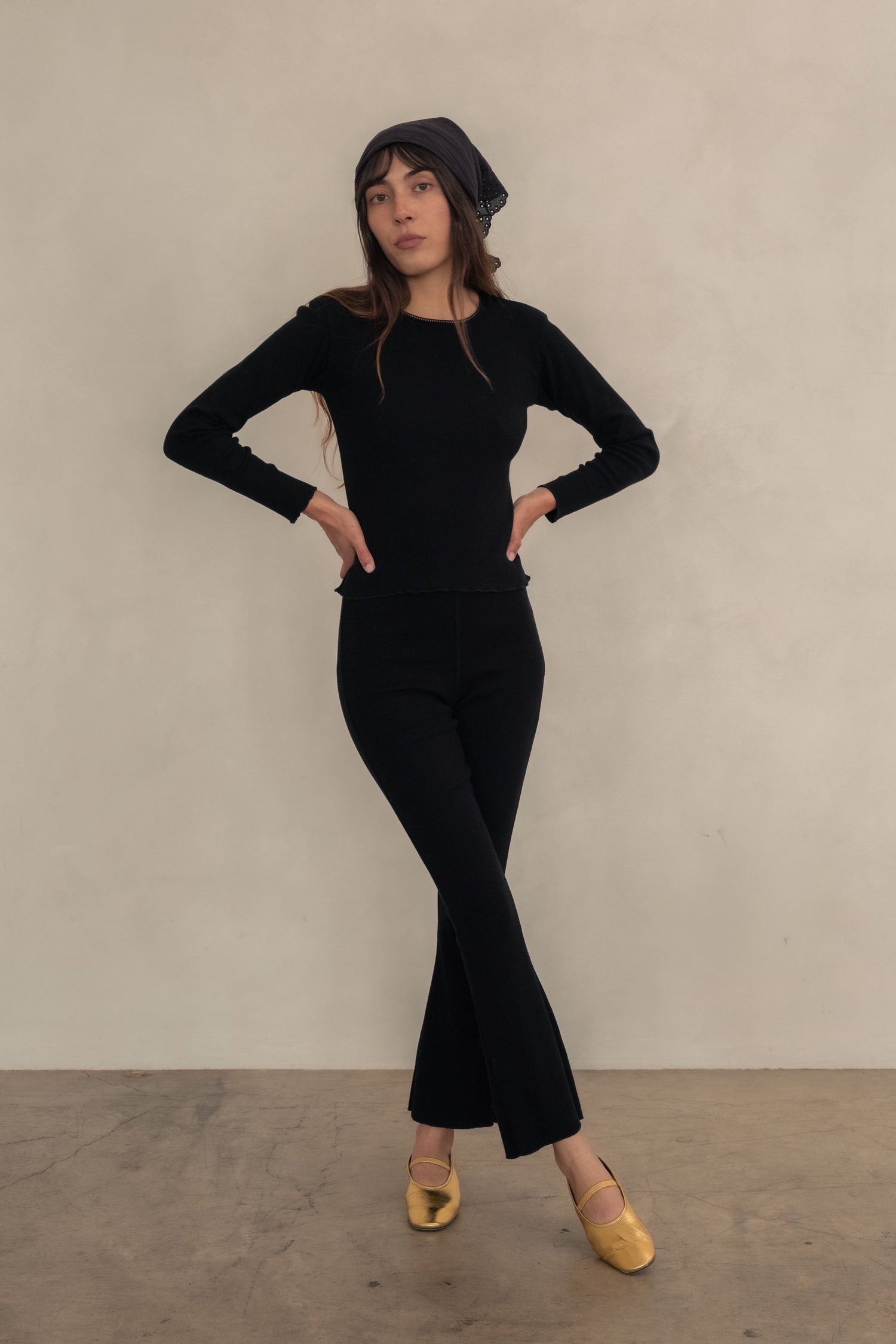 Pointelle Tulip Pant Black