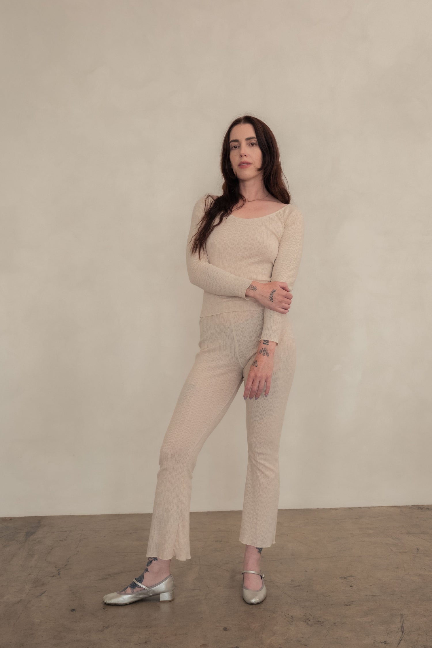 Pointelle Tulip Pant - Oat