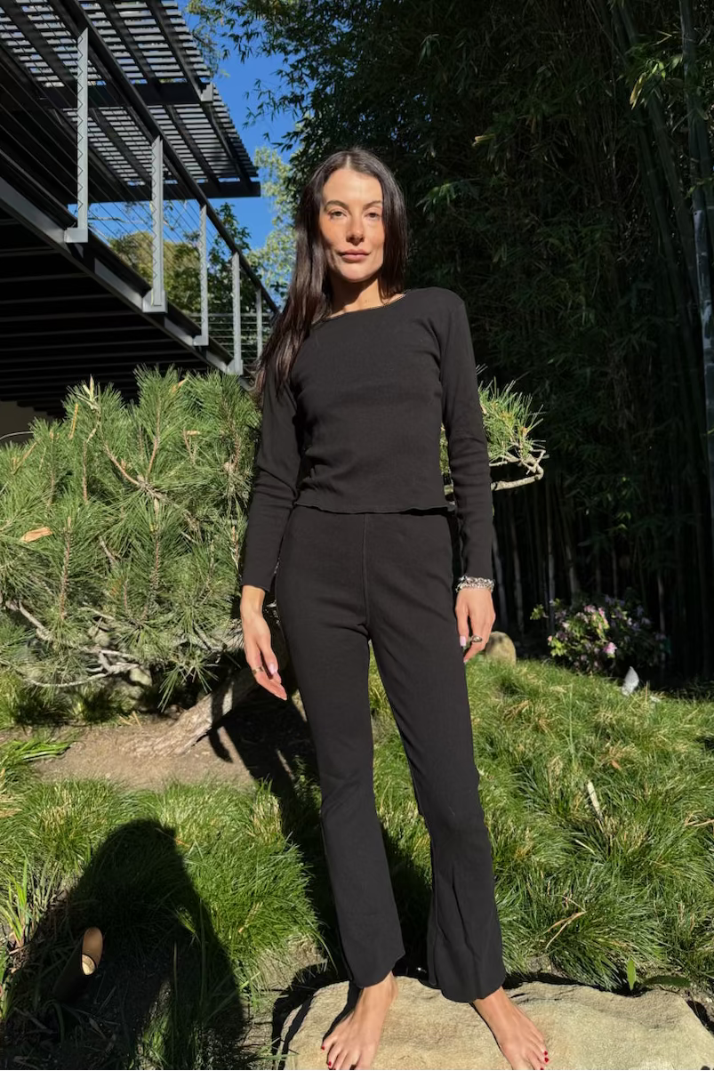 Pointelle Tulip Pant Black