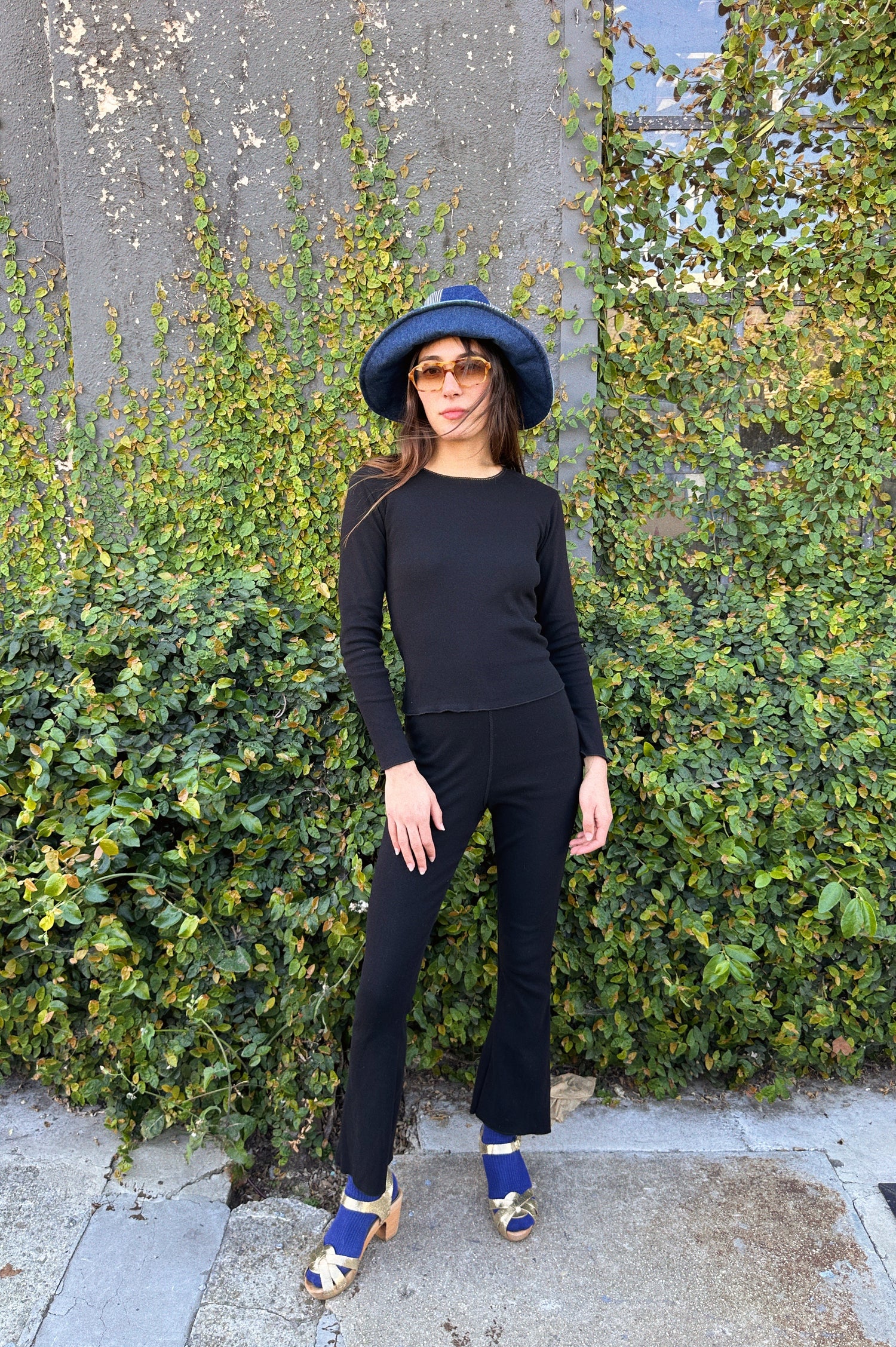 Pointelle Rosie Tee Black