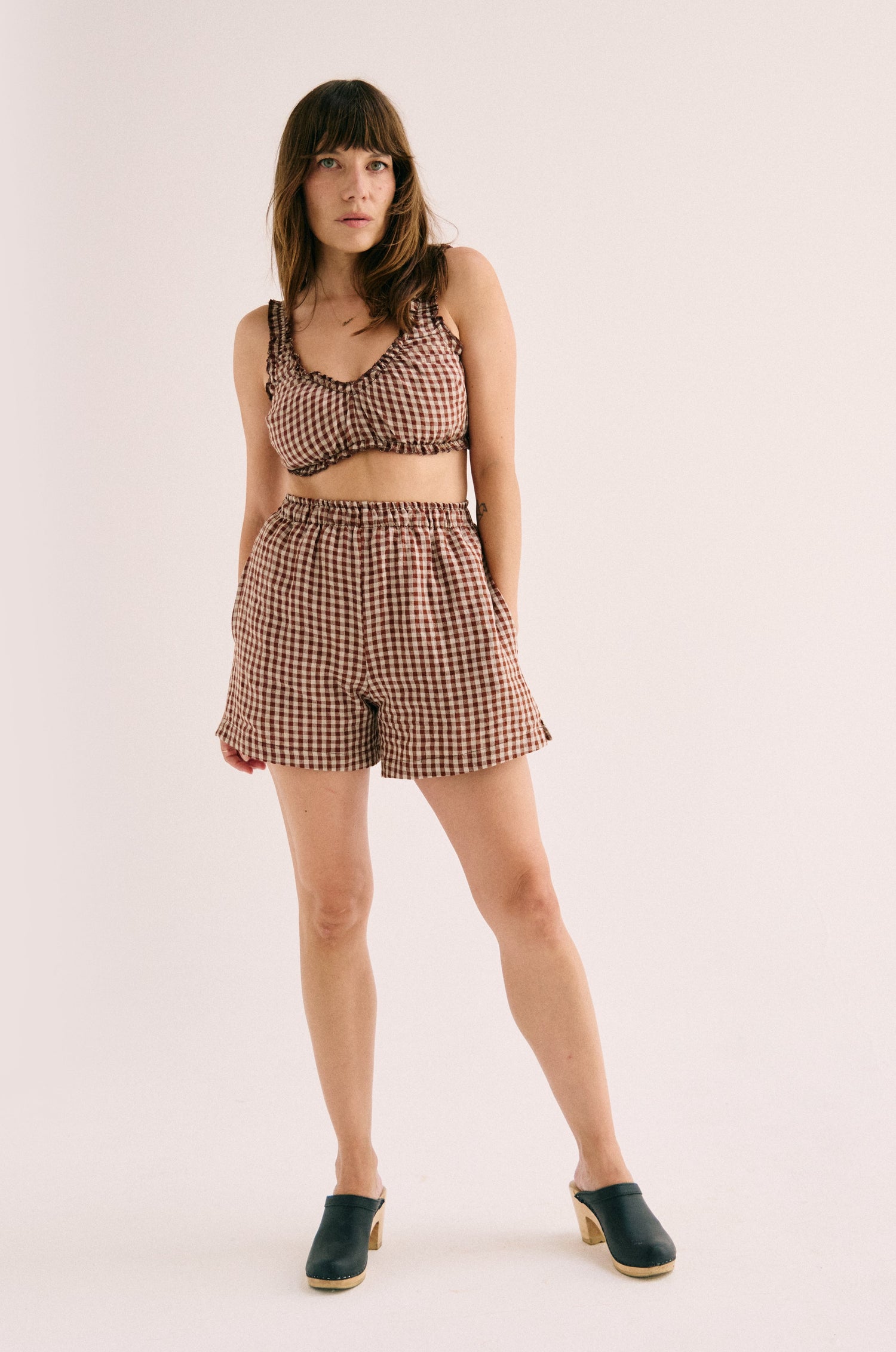 Harper Top - Brown Gingham