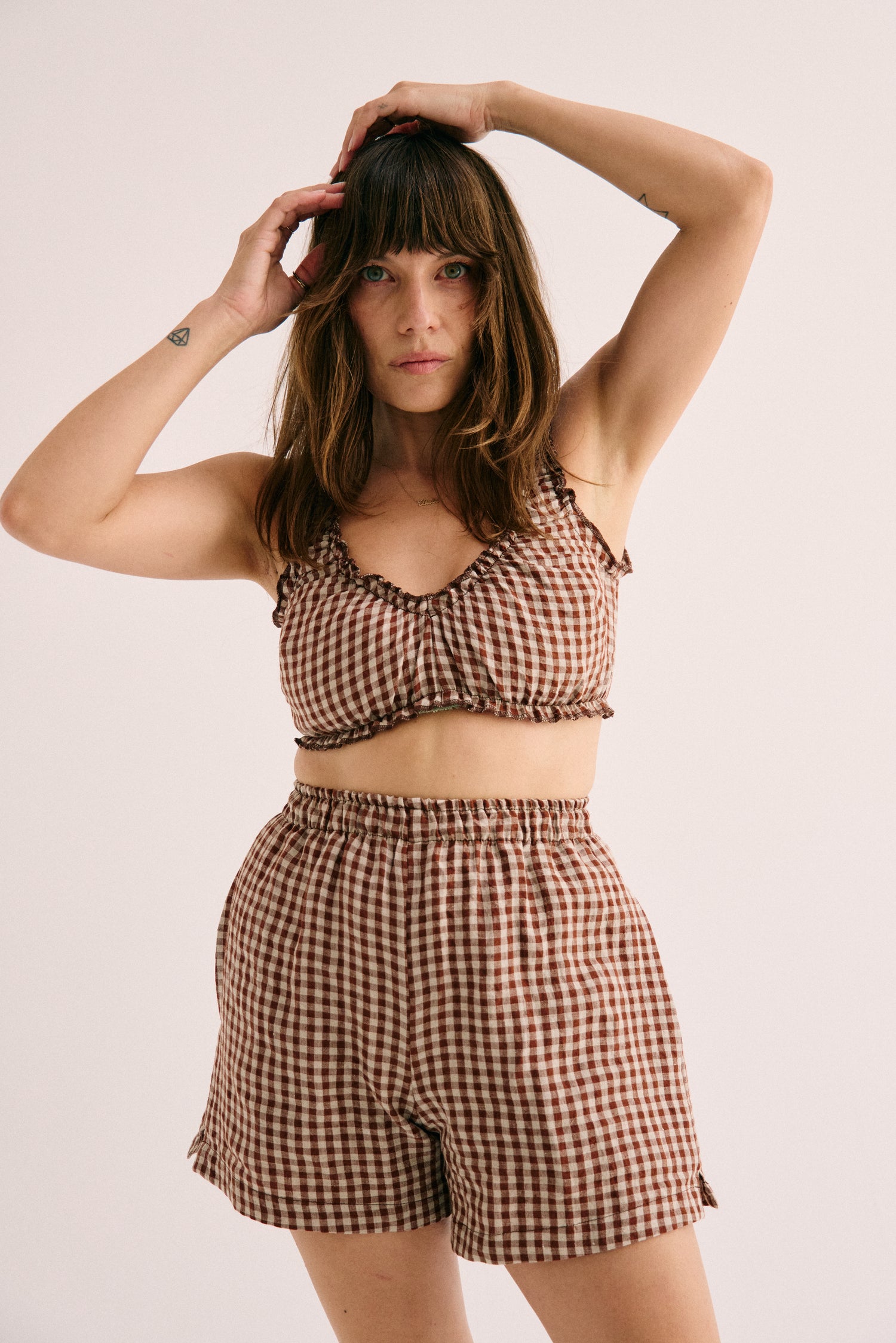 Harper Top - Brown Gingham