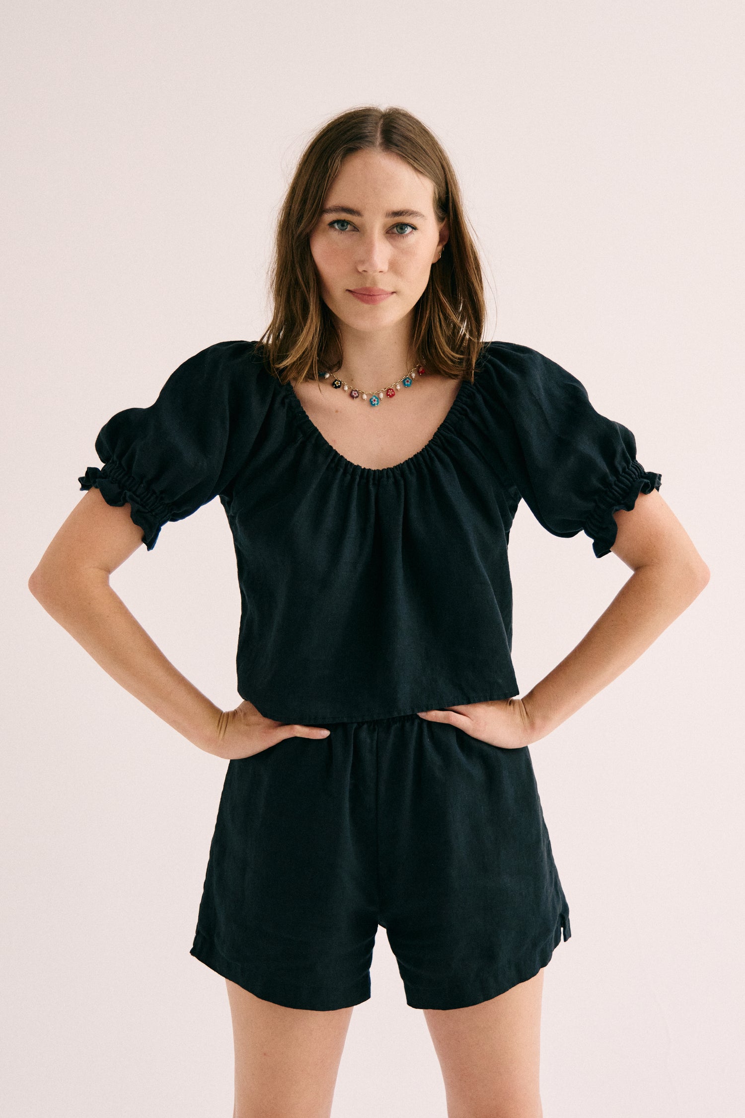 Clementine Blouse - Midnight Black