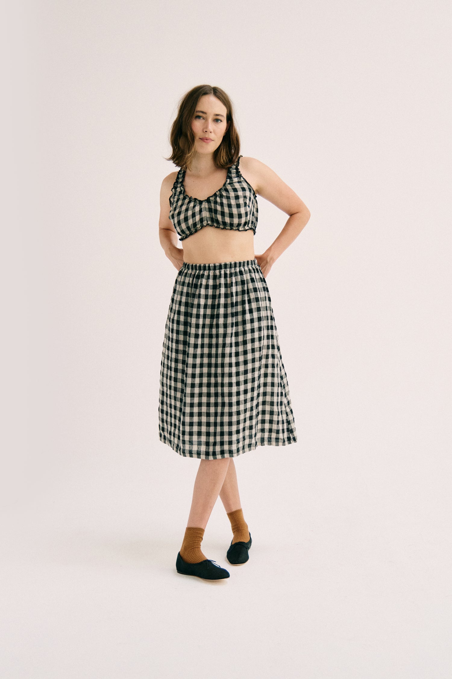 Emery Skirt - Black Gingham