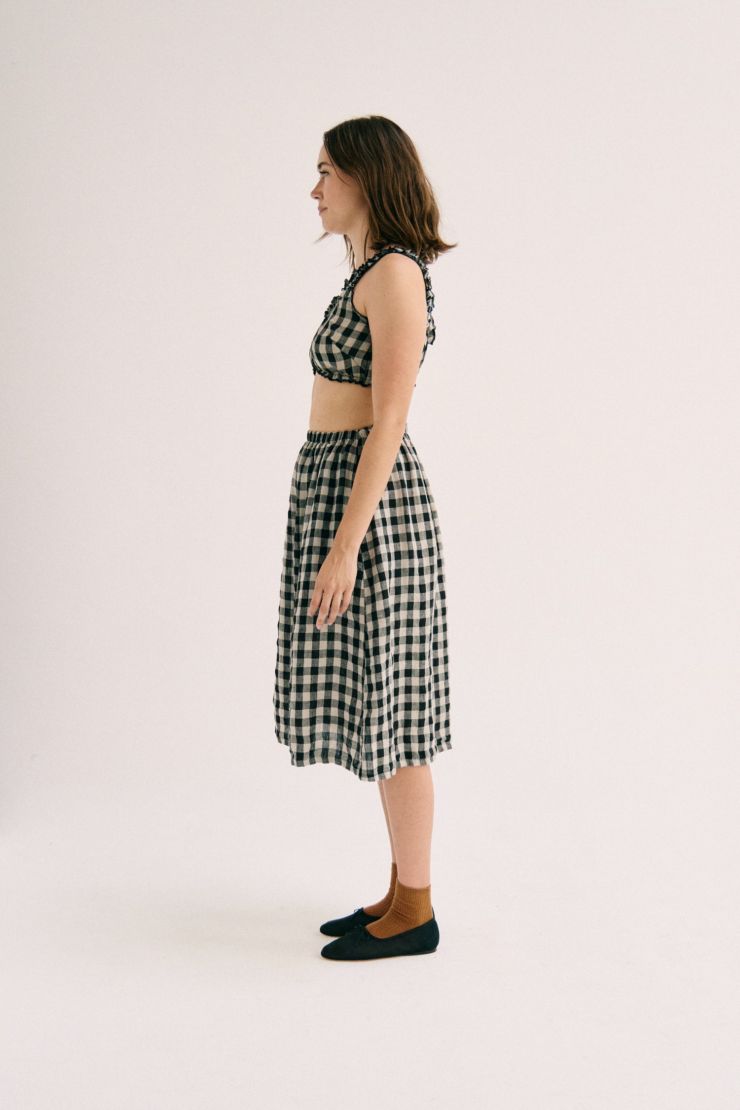 Emery Skirt - Black Gingham