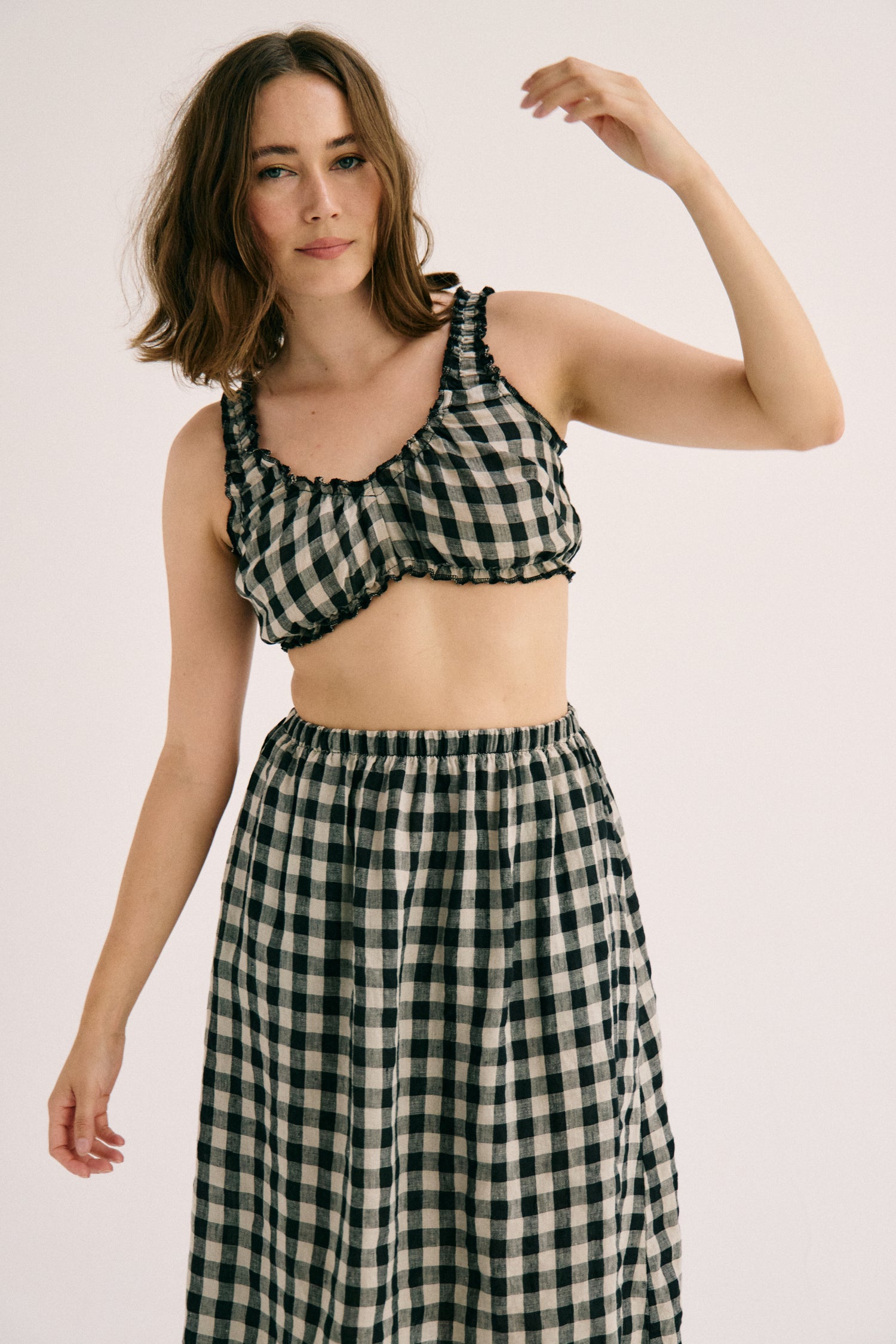 Emery Skirt - Black Gingham