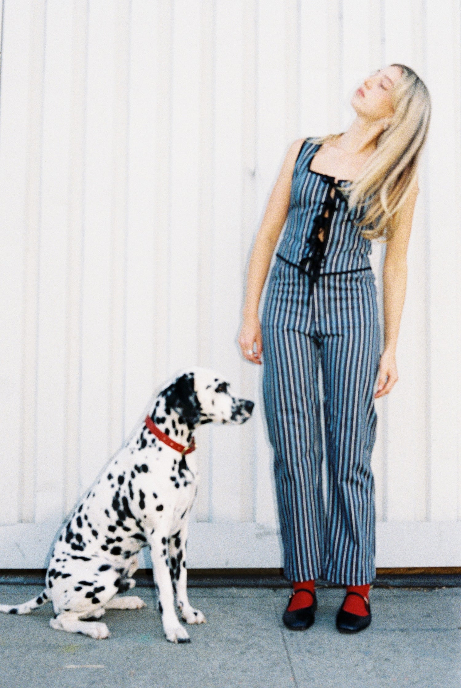 Bustier Tie Top - Striped Denim